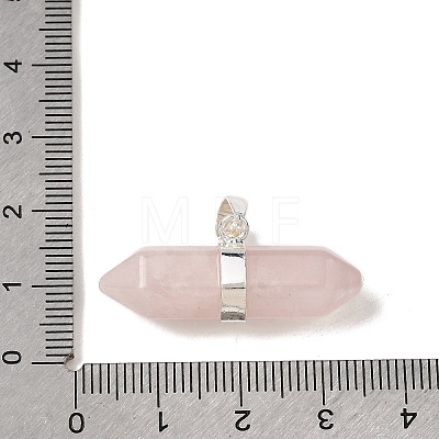 Natural Rose Quartz Double Terminal Pointed Pendants G-NH0001-15P-07-1