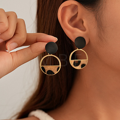 Alloy Resin Dangle Stud Earrings FS-WG4F5C5-03-1