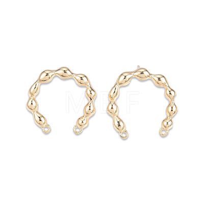 Brass Stud Earring Findings KK-N232-485-1