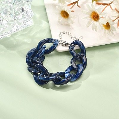 Chunky Acrylic Curb Chain Bracelet for Girl Women BJEW-JB06876-1