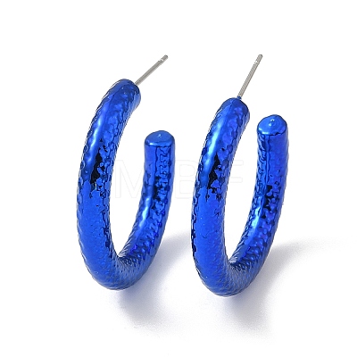 Textured Ring Acrylic Stud Earrings EJEW-P251-38-1