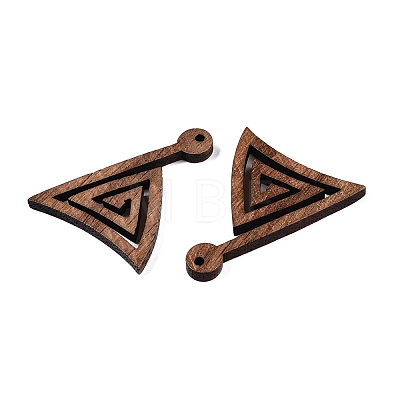 Natural Walnut Wood Pendants WOOD-T032-03-1