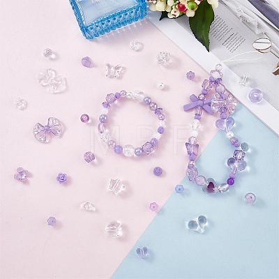 150 Pieces Random Rose Acrylic Beads Bear Pastel Spacer Beads Butterfly Loose Beads for Jewelry Keychain Phone Lanyard Making JX543J-1