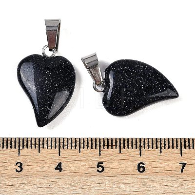 Synthetic Blue Goldstone Heart Pendants G-H073-03P-09-1