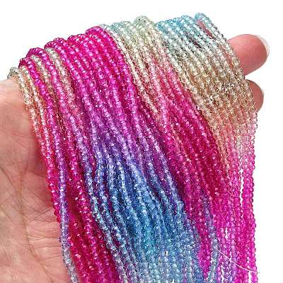 Transparent Painted Glass Beads Strands X1-DGLA-A034-T1mm-A14-1
