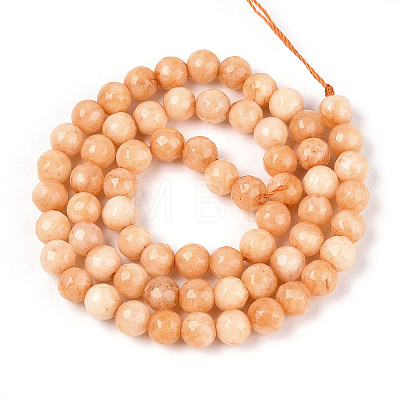 Dyed Natural White Jade Beads Strands G-T139-6mm-60-08-1