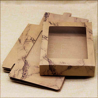 Marble Texture Pattern Paper Gift Boxes CON-WH0072-15-1