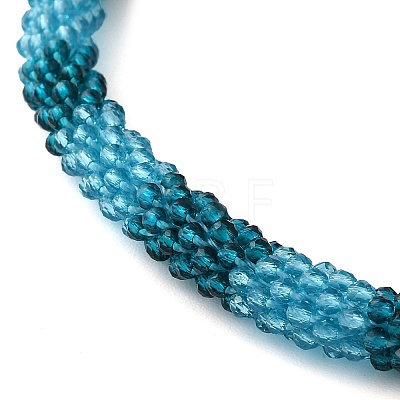 Glass Crochet Beaded Necklace NJEW-Z029-04G-1