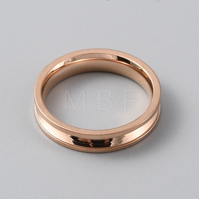 Titanium Steel Grooved Finger Ring Settings RJEW-WH0012-11B-1