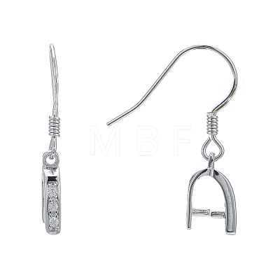 Rhodium Plated 925 Sterling Silver Earring Hooks STER-I009-07P-1