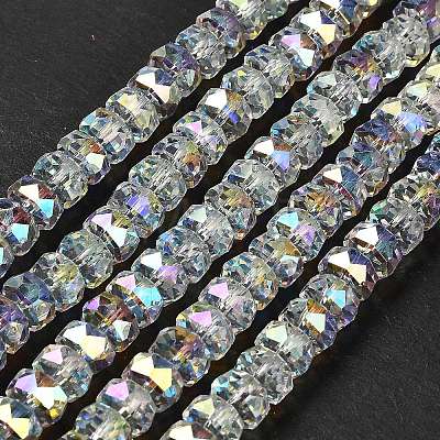 Transparent Electroplate Glass Beads Strands EGLA-K071-04A-1