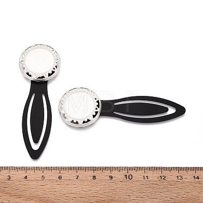 Alloy & Iron Bookmark Cabochon Settings PALLOY-N184-05S-1
