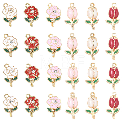 30Pcs 6 Styles Alloy Enamel Pendants ENAM-YW0008-83-1