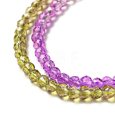 Transparent Gradient Color Glass Beads Strands GLAA-H021-01B-03-1