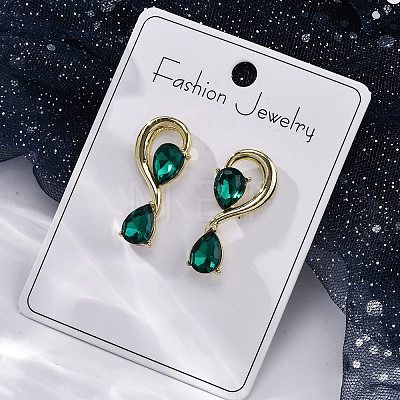 Alloy Rhinestones Stud Earrings EJEW-M075-04G-02-1