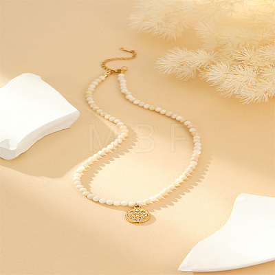 White and Yellow Bead Necklaces GP0175-2-1