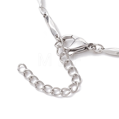 304 Stainless Steel Link Bar Chain Anklets for Women AJEW-AN00622-1