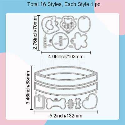 Pet Collar Carbon Steel Cutting Dies Stencils DIY-WH0309-1755-1