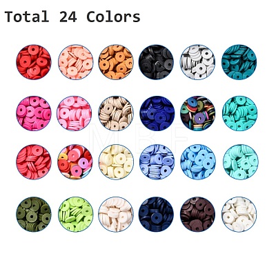 24 Colors Eco-Friendly Handmade Polymer Clay Beads CLAY-X0011-03C-1