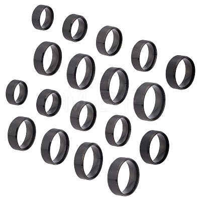DICOSMETIC 18Pcs 9 Size 201 Stainless Steel Plain Band Ring for Men Women RJEW-DC0001-07A-1