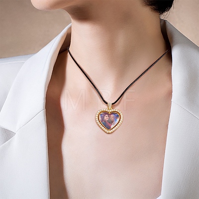 DIY Heart & Flat Round Necklace Making Kit DIY-SZ0007-31-1