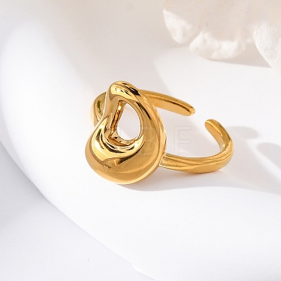 304 Stainless Steel Open Cuff Rings for Women RJEW-M060-01G-04-1