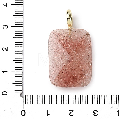Natural Strawberry Quartz Faceted Pendants G-B186-01G-05-1