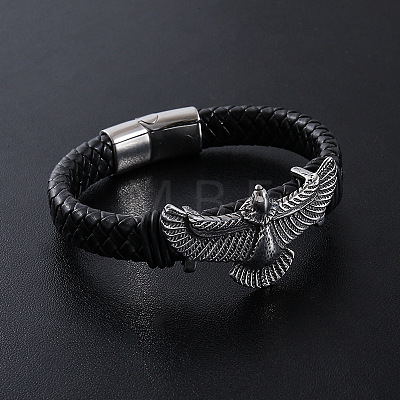 Punk Braided PU Leather Cord Bracelets VE5934-1-1