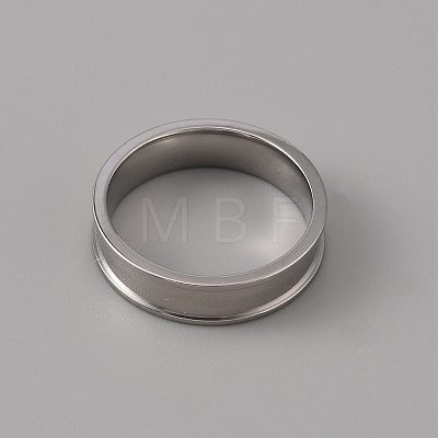 201 Stainless Steel Grooved Finger Ring Settings STAS-WH0027-27E-P-1