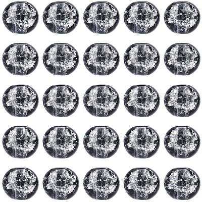 5 Strands Spray Painted Crackle Glass Beads Strands CCG-PA0001-08B-1