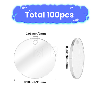 100Pcs Transparent Acrylic Pendants OACR-SC0002-99A-1