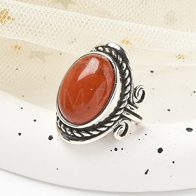 Natural Red Jasper Adjustable Rings RJEW-I108-01AS-18-1