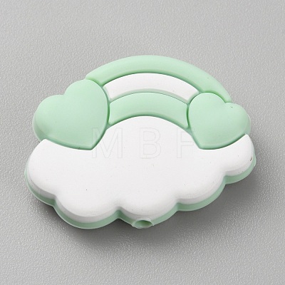 Cloud & Rainbow Food Grade Eco-Friendly Silicone Beads SIL-WH0014-33G-1