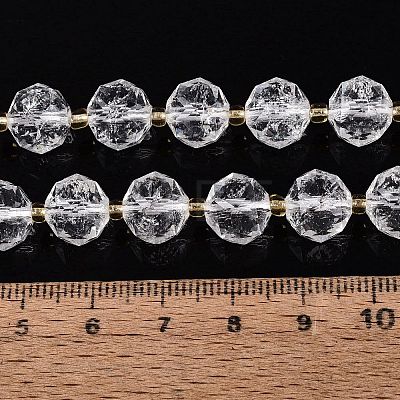 Ombre Effect Dyed Transparent Crackle Glass Beads Strands GLAA-Q111-10MM-08-1