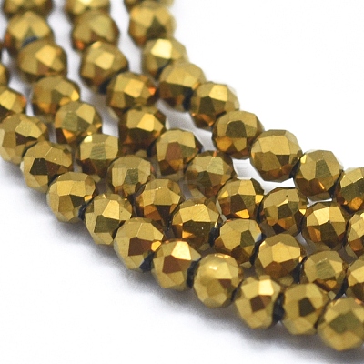 Electroplate Glass Beads Strands GLAA-F079-A-FP02-1