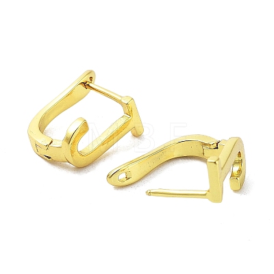 Brass Letter Stud Earrings for Women EJEW-A038-01J-G-1