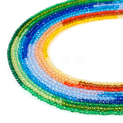  10 Strands 10 Colors Transparent Glass Beads Strands GLAA-TA0001-77-1