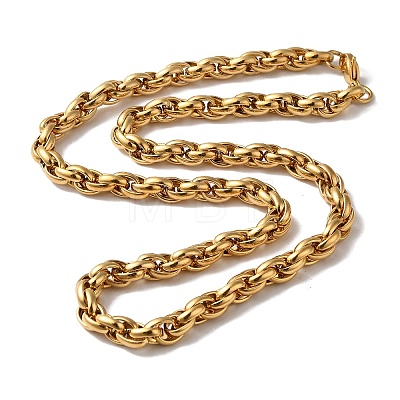 PVD Vacuum Plating 201 Stainless Steel Rope chain Necklaces NJEW-H033-06B-G-1