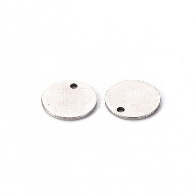 Non-Tarnish 201 Stainless Steel Stamping Blank Tag Pendants STAS-T058-10mm-P-1