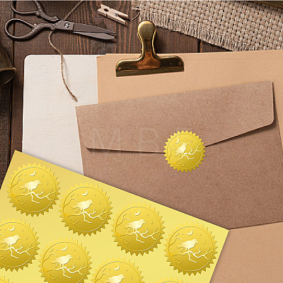 34 Sheets Self Adhesive Gold Foil Embossed Stickers DIY-WH0509-049-1