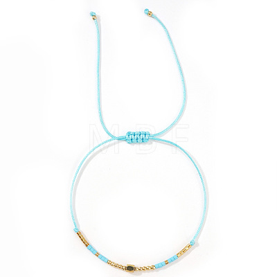 Glass Seed Bead Braided Bracelets for Women AW0420-6-1