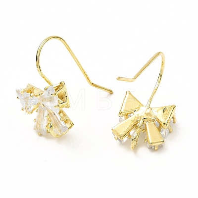 Brass Micro Pave Clear Cubic Zirconia Earring Hooks LS-ZIRC-K087-23G-1