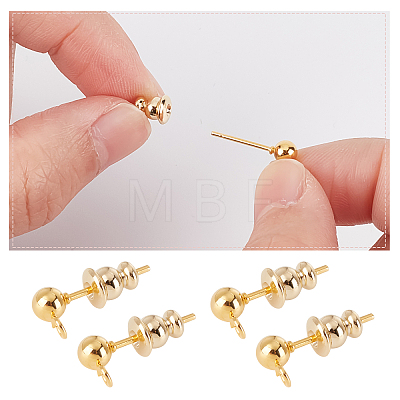 60Pcs Rack Plating Brass Bullet Ear Nuts KK-BBC0004-45-1