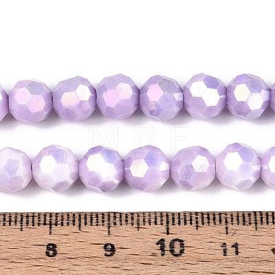 Anti-Tarnish Electroplate Glass Beads Strands X-EGLA-T021-8mm-15-08-1