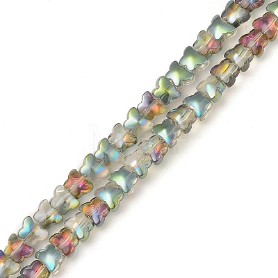 Electroplate Transparent Glass Beads Strands EGLA-L044-G-1