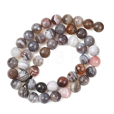 Natural Botswana Agate Beads Strands G-G453-B01-8mm-1