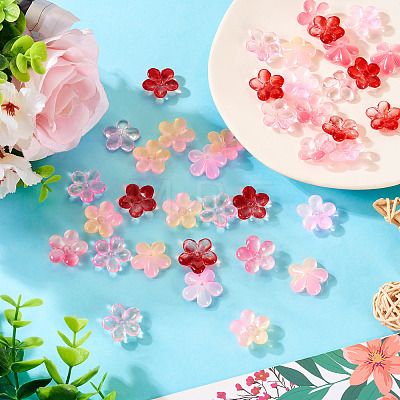 50Pcs 5 Colors Handmade Lampwork Beads LAMP-TA0001-22-1
