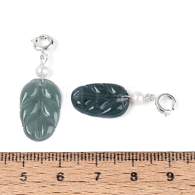 Natural Myanmar Jade & Natural Pearl Pendant Decorations G-T143-45A-1