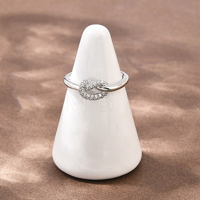 Brass Micro Pave Cubic Zirconia Finger Rings RJEW-C153-01P-1