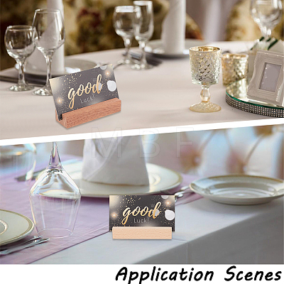 12Pcs 2 Colors Wooden Card Holders Base AJEW-GF0015-01-1